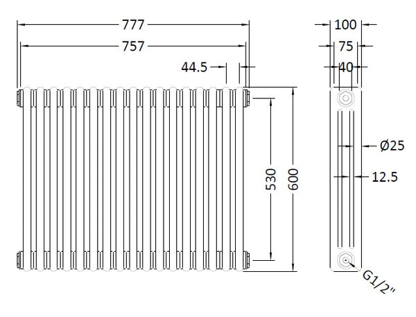 NUIE Triple Column Traditional Radiator