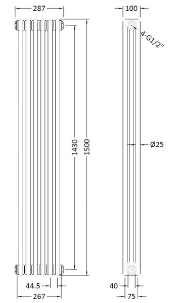 NUIE Triple Column Traditional Radiator