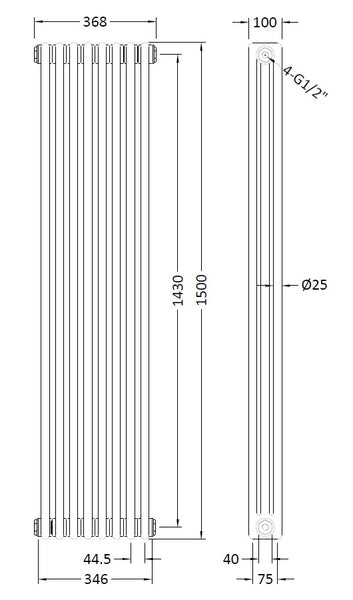 NUIE Triple Column Traditional Radiator