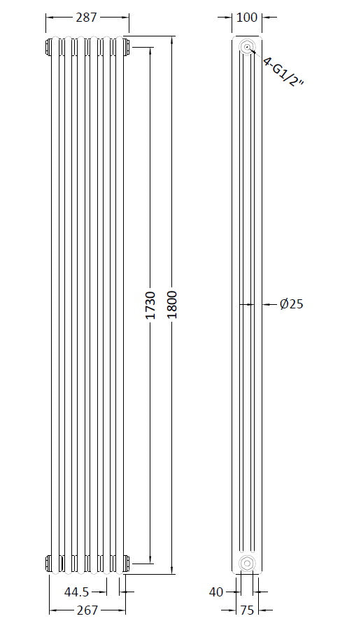 NUIE Triple Column Traditional Radiator