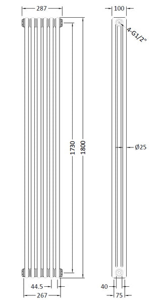 NUIE Triple Column Traditional Radiator