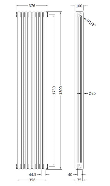 NUIE Triple Column Traditional Radiator