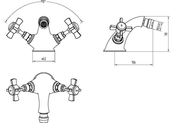 NUIE Luxury Mono Bidet Mixer