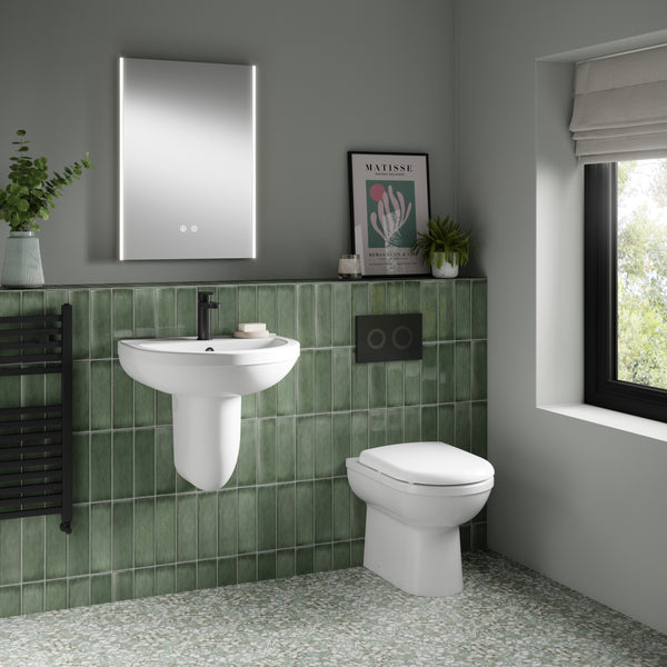 NUIE 550mm Basin 1TH & Semi Pedestal