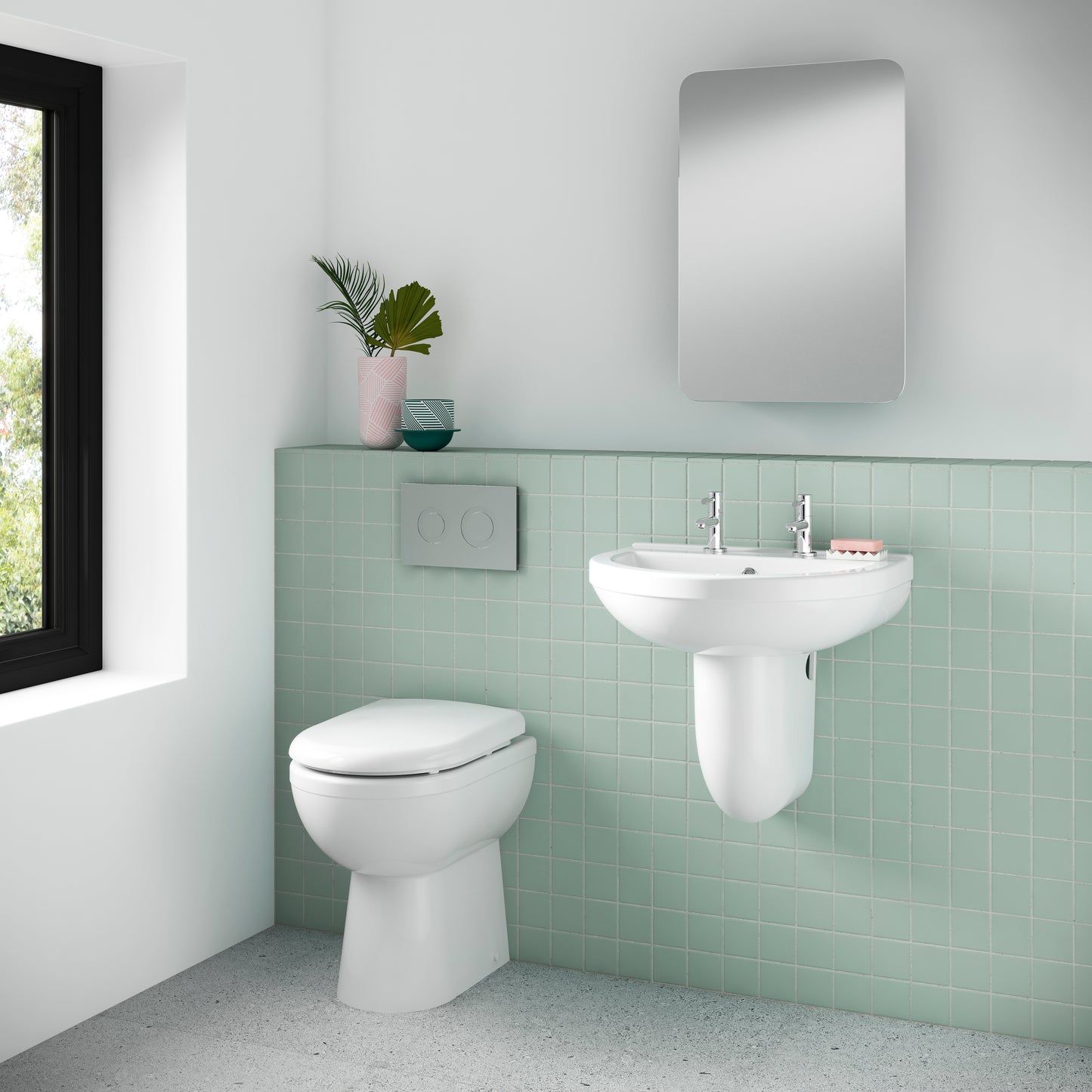 NUIE Comfort Height Back To Wall Pan