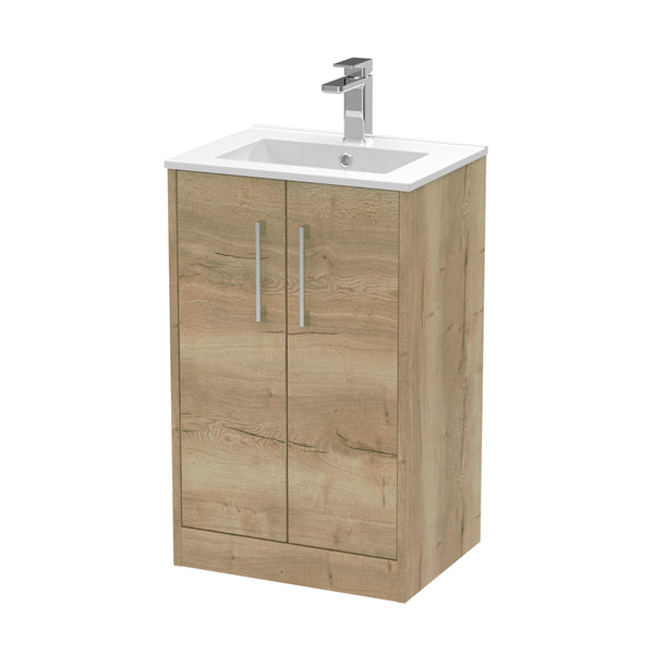 Hudson Reed 500mm Floor Standing 2 Door Vanity & Basin 2