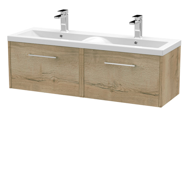 Hudson Reed 1200mm Wall Hung 2 Drawer Vanity & Double Basin