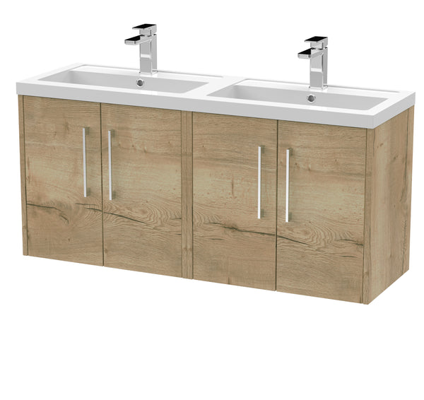 Hudson Reed 1200mm Wall Hung 4 Door Vanity & Double Basin
