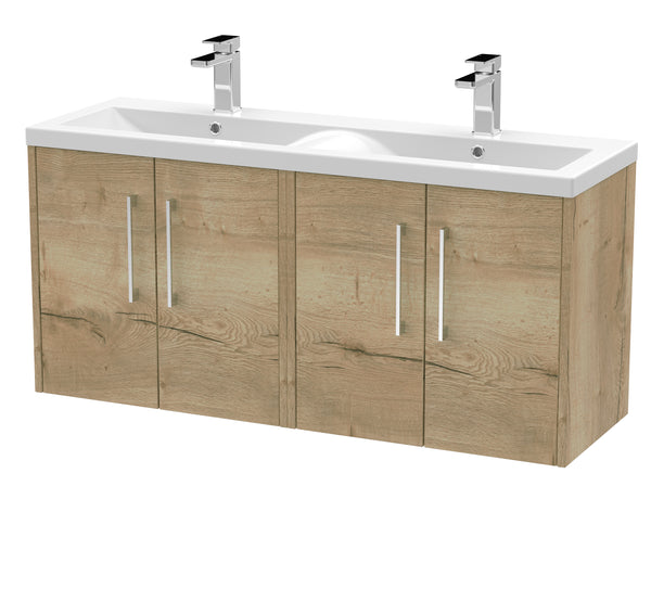 Hudson Reed 1200mm Wall Hung 4 Door Vanity & Double Basin
