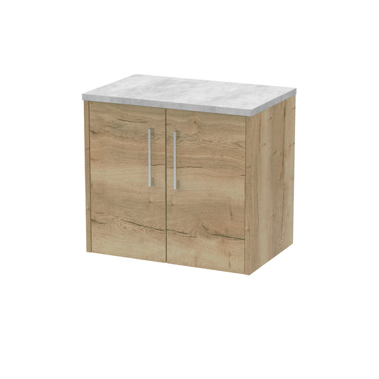 Hudson Reed 600mm Wall Hung 2 Door Vanity & Laminate Top