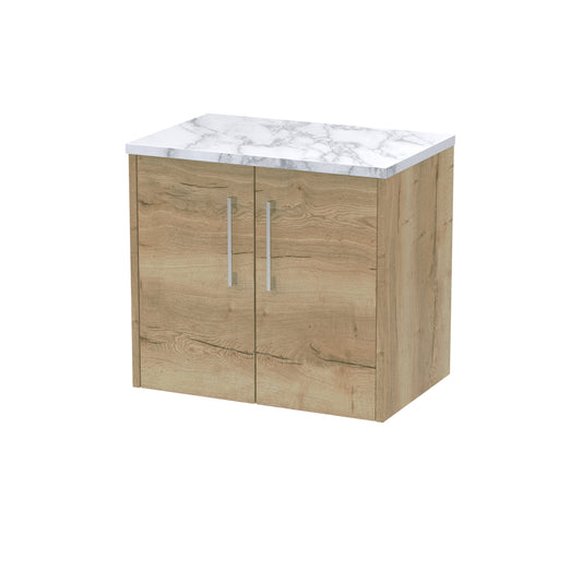 Hudson Reed 600 Wall Hung 2-Door Vanity & Laminate Worktop