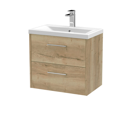 Hudson Reed 600mm Wall Hung 2 Drawer Vanity & Basin 1