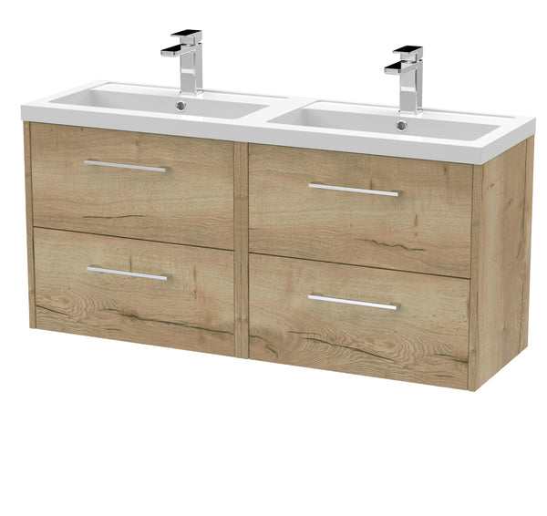 Hudson Reed 1200mm Wall Hung 4 Drawer Vanity & Double Basin