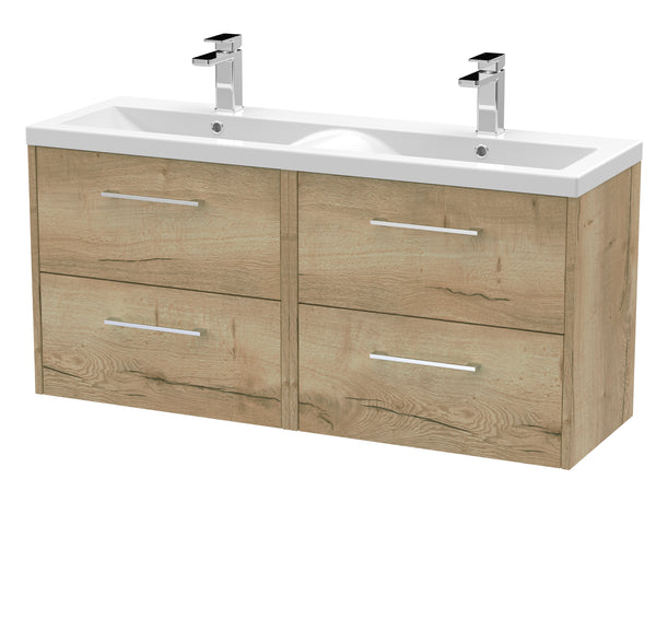 Hudson Reed 1200mm Wall Hung 4 Drawer Vanity & Double Basin