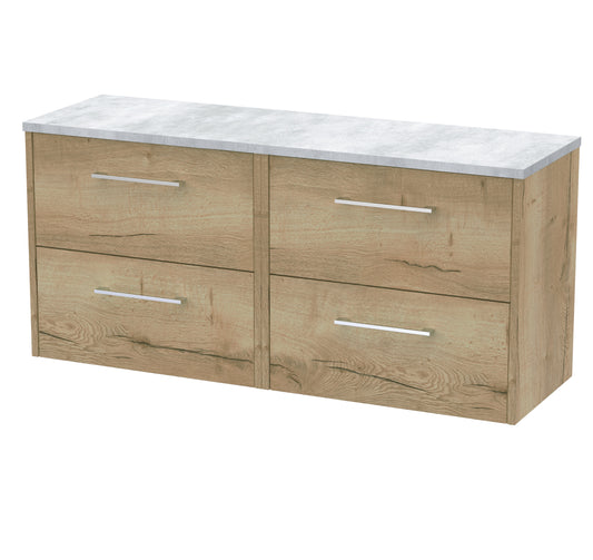 Hudson Reed 1200 Wall Hung 4-Drawer Vanity & Laminate Worktop