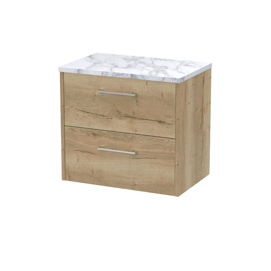 Hudson Reed 600 Wall Hung 2-Drawer Vanity & Laminate Worktop