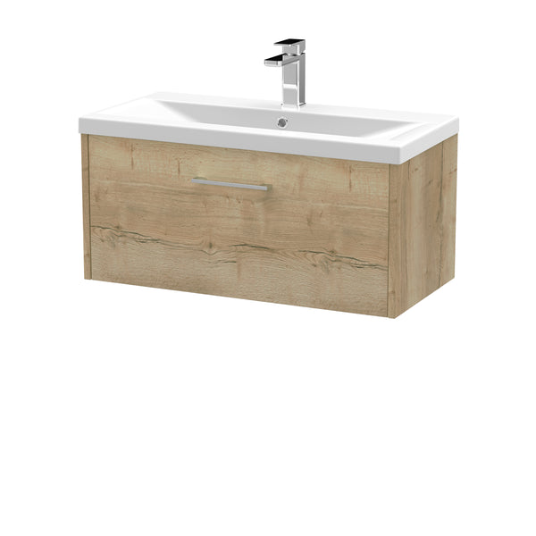 Hudson Reed 800mm Wall Hung Single Drawer Vanity & Basin 1