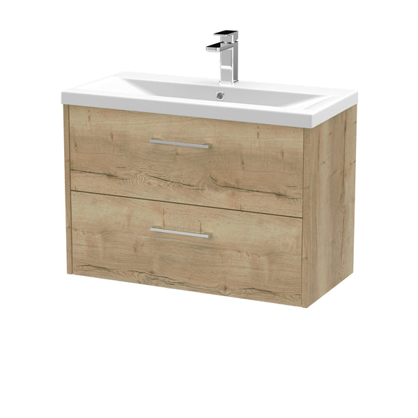 Hudson Reed 800mm Wall Hung 2 Drawer Vanity & Basin 1