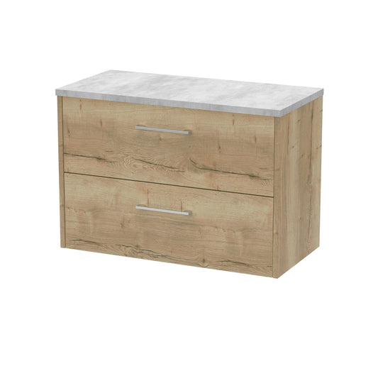 Hudson Reed 800mm Wall Hung 2 Drawer Vanity & Laminate Top