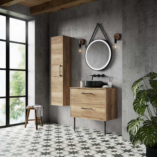 Hudson Reed 800mm Wall Hung 2 Drawer Vanity & Worktop