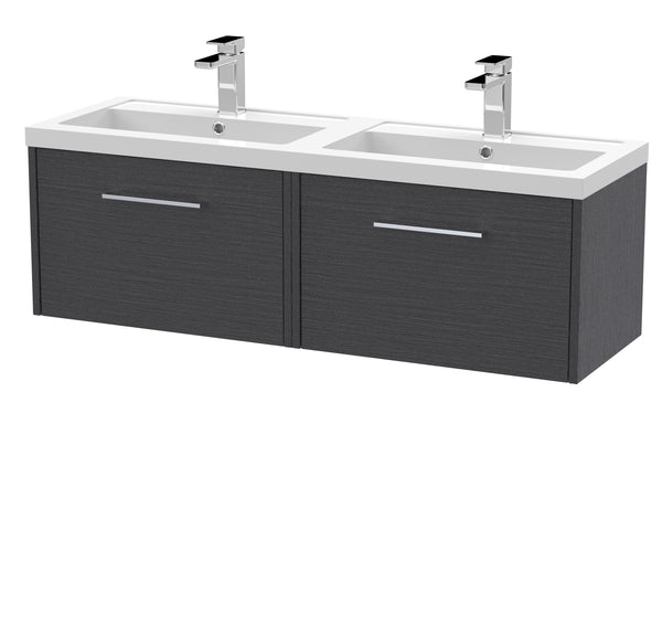 Hudson Reed 1200mm Wall Hung 2 Drawer Vanity & Double Basin