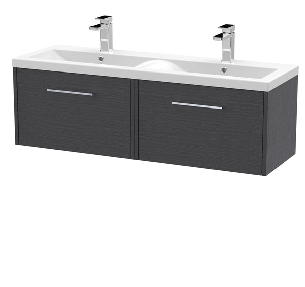 Hudson Reed 1200mm Wall Hung 2 Drawer Vanity & Double Basin