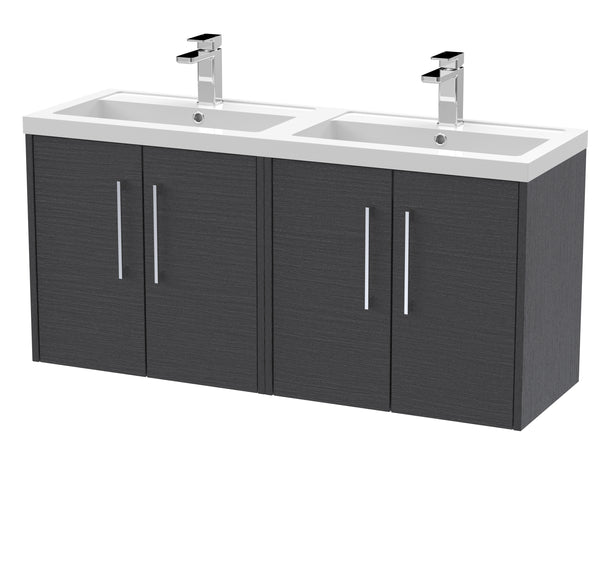 Hudson Reed 1200mm Wall Hung 4 Door Vanity & Double Basin
