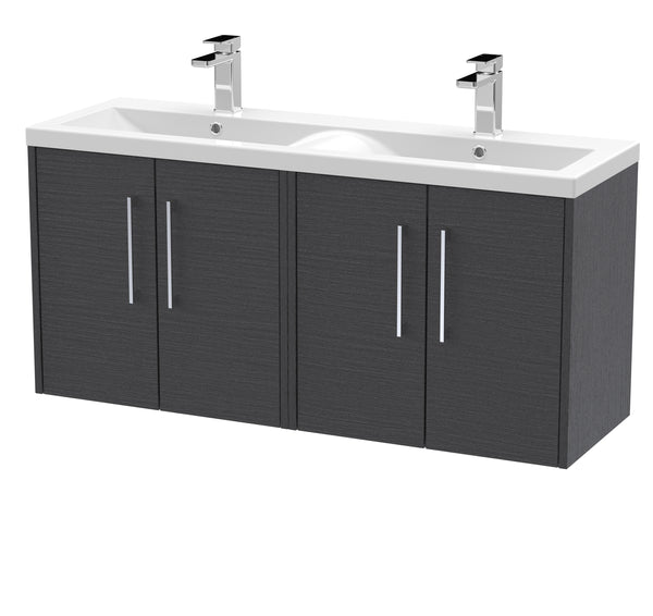 Hudson Reed 1200mm Wall Hung 4 Door Vanity & Double Basin