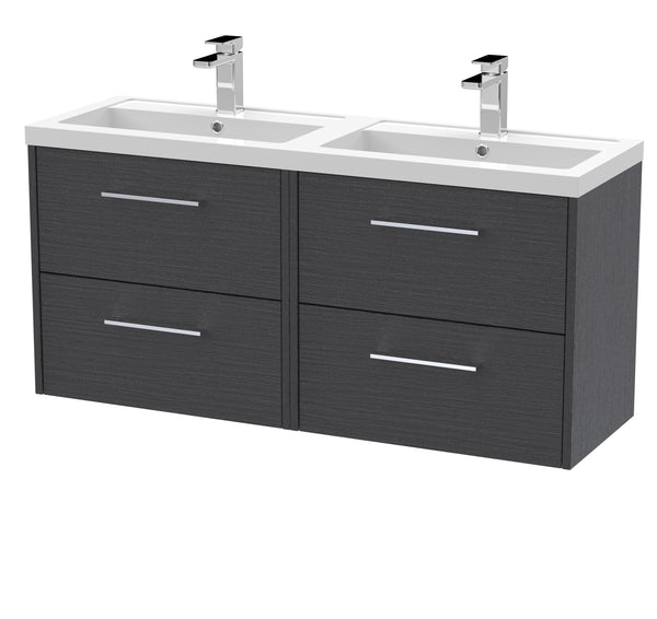 Hudson Reed 1200mm Wall Hung 4 Drawer Vanity & Double Basin