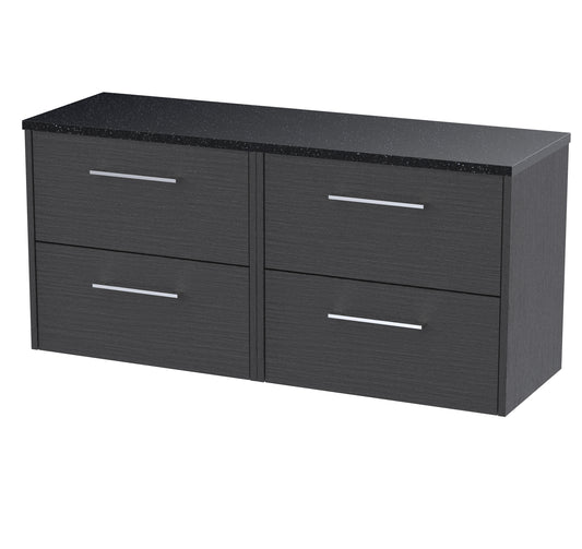 Hudson Reed 1200 Wall Hung 4-Drawer Vanity & Laminate Worktop