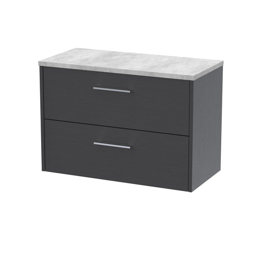 Hudson Reed 800mm Wall Hung 2 Drawer Vanity & Laminate Top