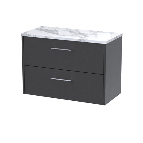 Hudson Reed 800 Wall Hung 2-Drawer Vanity & Laminate Worktop