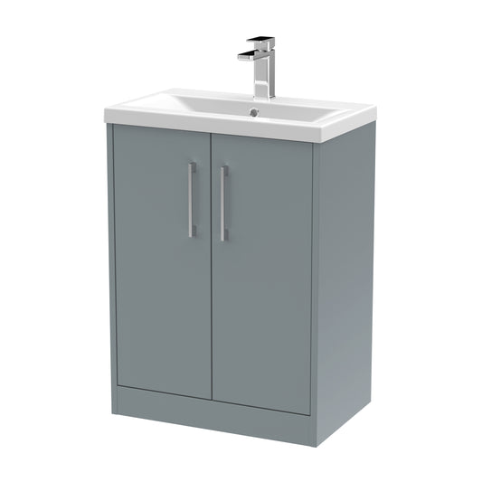 Hudson Reed 600mm Floor Standing 2 Door Vanity & Basin 1