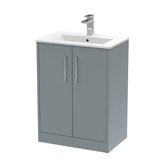 Hudson Reed 600mm Floor Standing 2 Door Vanity & Basin 2