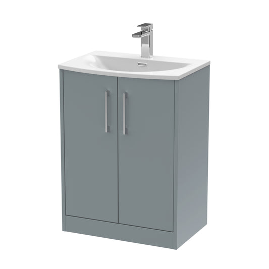 Hudson Reed 600mm Floor Standing 2 Door Vanity & Basin 4