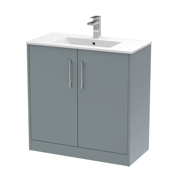 Hudson Reed 800mm Floor Standing 2 Door Vanity & Basin 2