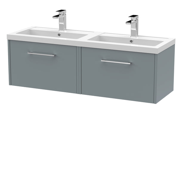 Hudson Reed 1200mm Wall Hung 2 Drawer Vanity & Double Basin