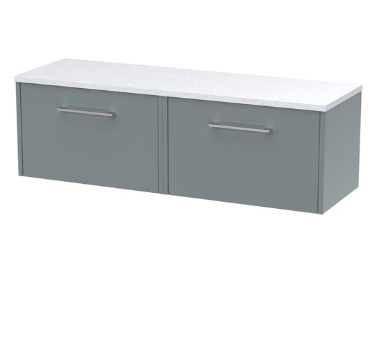 Hudson Reed 1200 Wall Hung 2-Drawer Vanity & Laminate Worktop