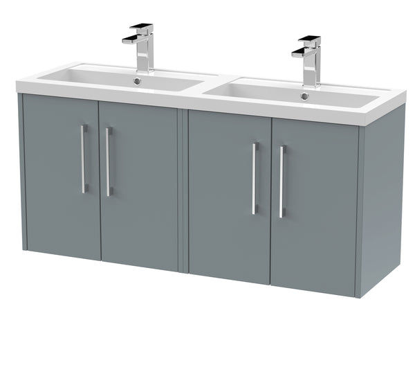 Hudson Reed 1200mm Wall Hung 4 Door Vanity & Double Basin