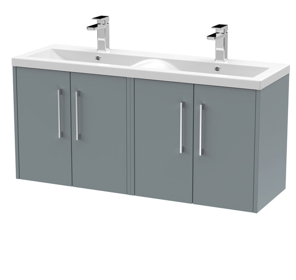 Hudson Reed 1200mm Wall Hung 4 Door Vanity & Double Basin