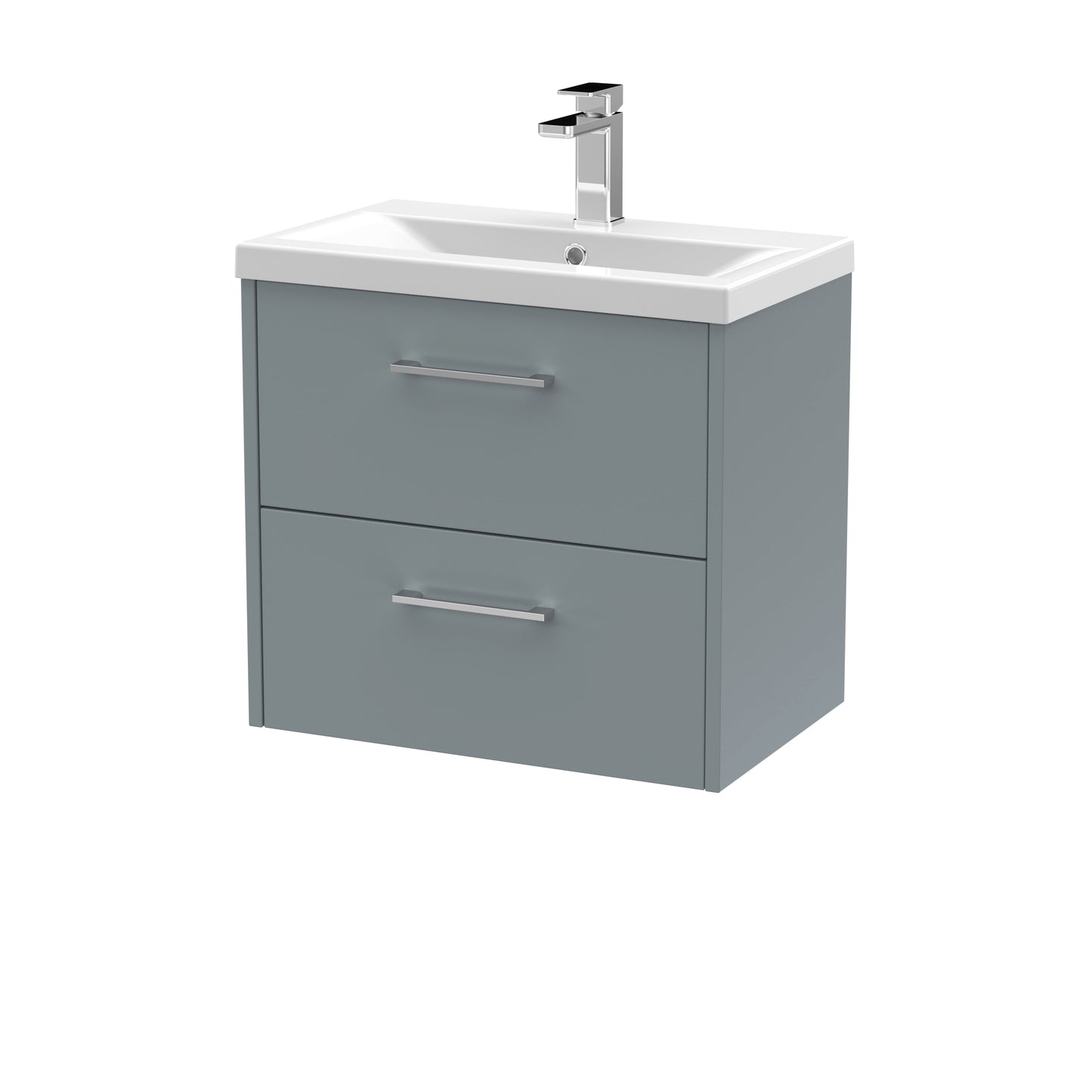 Hudson Reed 600mm Wall Hung 2 Drawer Vanity & Basin 1