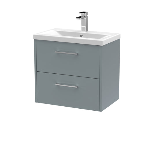 Hudson Reed 600mm Wall Hung 2 Drawer Vanity & Basin 1