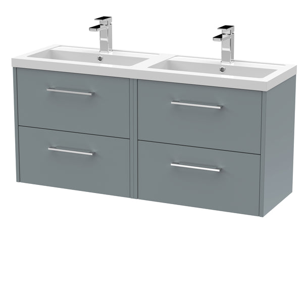 Hudson Reed 1200mm Wall Hung 4 Drawer Vanity & Double Basin