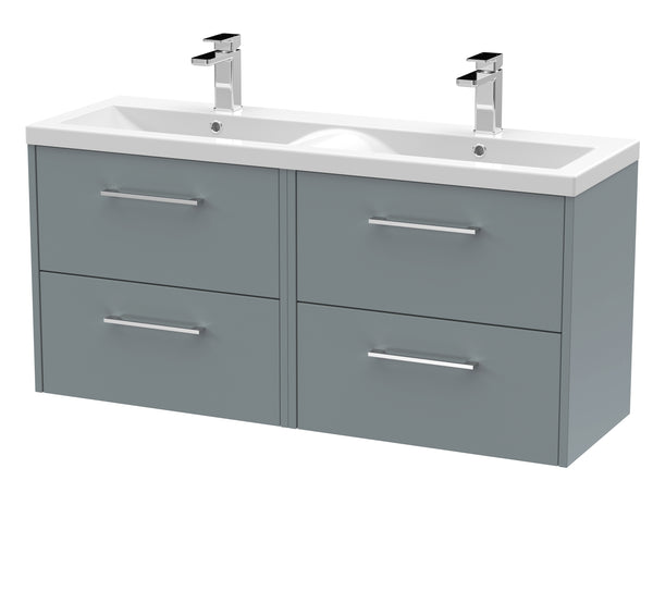 Hudson Reed 1200mm Wall Hung 4 Drawer Vanity & Double Basin