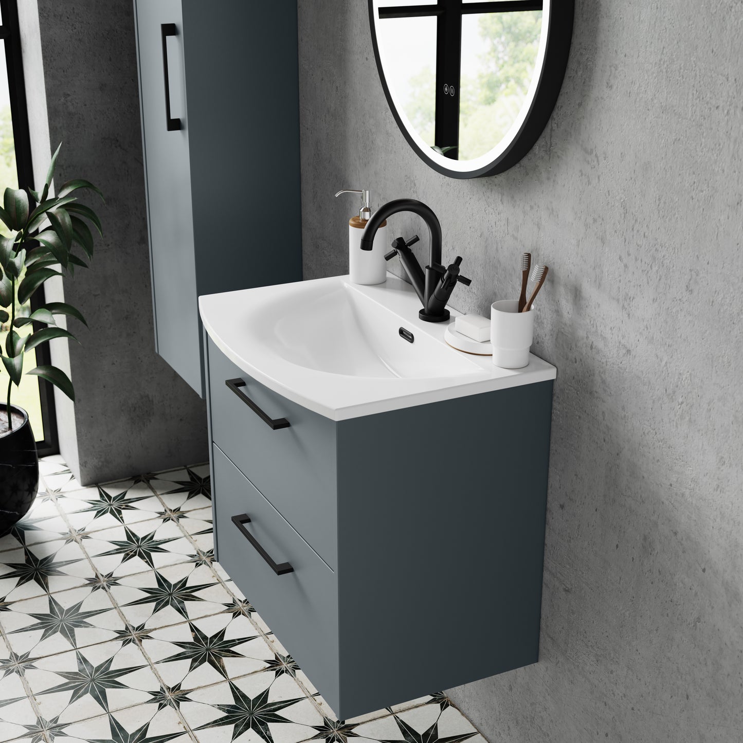 Hudson Reed 800mm Wall Hung 2 Drawer Vanity & Basin 4