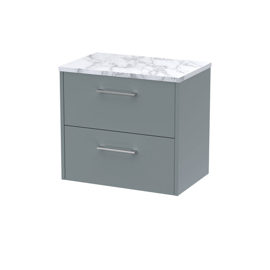 Hudson Reed 600 Wall Hung 2-Drawer Vanity & Laminate Worktop