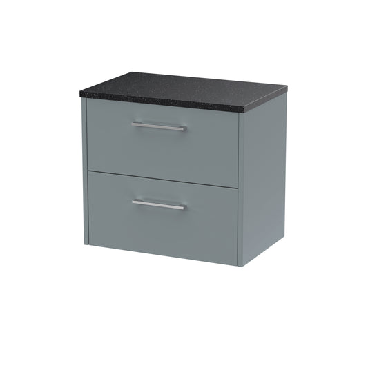 Hudson Reed 600mm Wall Hung 2 Drawer Vanity & Laminate Top