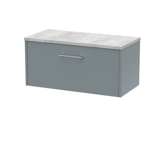 Hudson Reed 800mm Wall Hung Single Drawer Vanity & Laminate Top