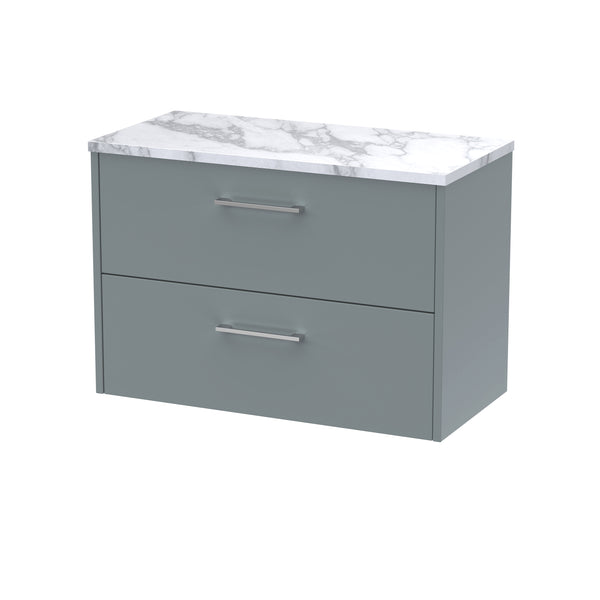 Hudson Reed 800 Wall Hung 2-Drawer Vanity & Laminate Worktop