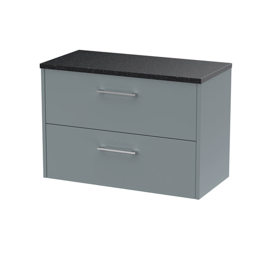 Hudson Reed 800mm Wall Hung 2 Drawer Vanity & Laminate Top